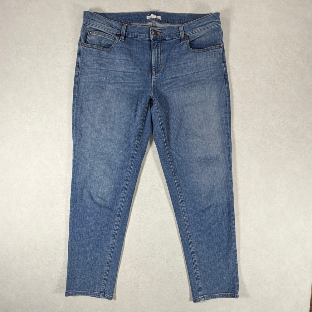Eileen Fisher Womens Size 8 Organic Cotton Stretch Straight Leg Jeans Blue